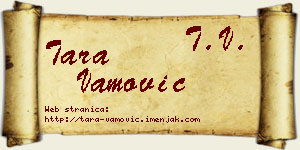 Tara Vamović vizit kartica